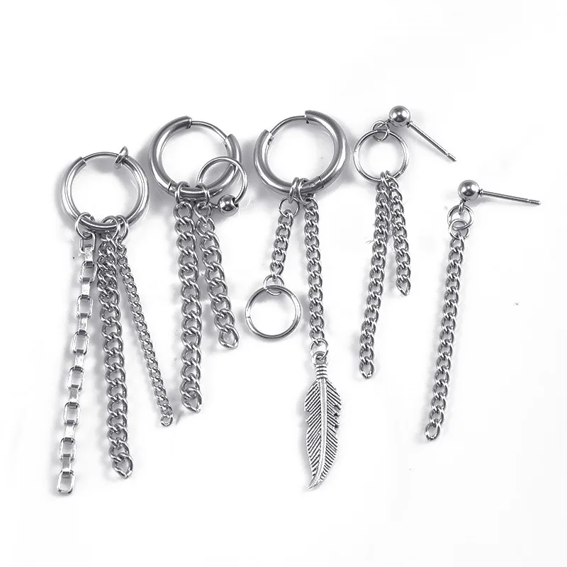 Женские и мужские сережки гвоздики WIWI 1 пара из нержавеющей стали с кисточками