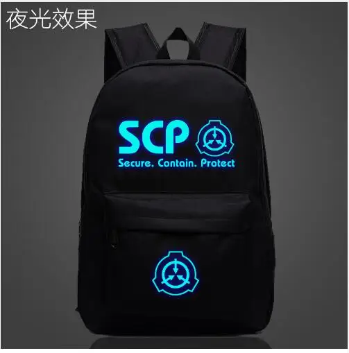 SCP безопасный защитный школьный рюкзак светящийся Светящийся Студенческая сумка