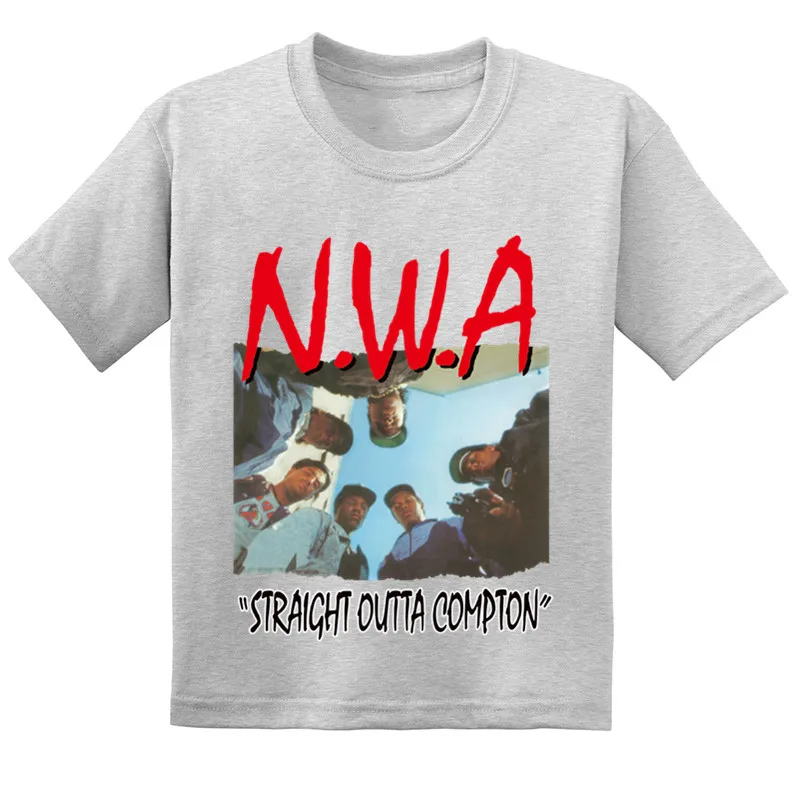Gray-A- NWA Straight Outta Compton/Детская футболка с принтом, летняя Удобная хлопковая футболка для маленьких девочек, стильная одежда в стиле хип-хоп для мальчиков, GKT238 - Цвет: Gray-A-