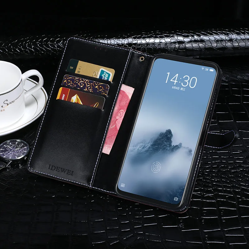 IDEWEI для Meizu 16 чехол Роскошный кожаный флип-чехол 16th M882Q защитный телефона с