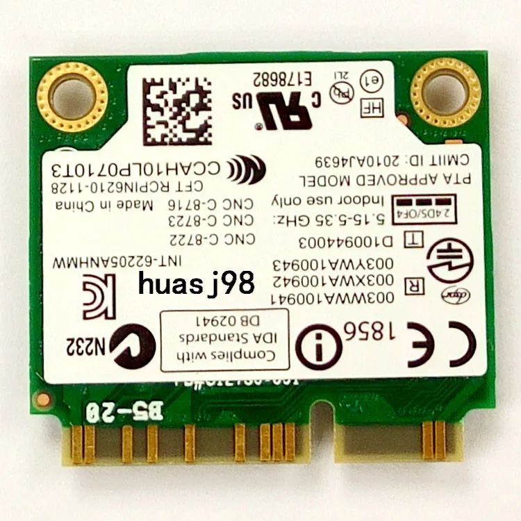 

SSEA Wholesale New half Mini PCI-E Wifi Card for Intel Advanced-N 6205 62205AN.HMWG 2.4G/5GHz 802.11a/b/g/n 300 Mbps