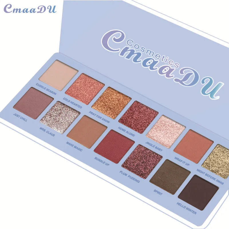 2019 Cmaa Du 14 Color Nude Shining Eyeshadow Palette Makeup Glitter Pigment Smoky Eye Shadow Pallete Waterproof Cosmetics long | - Фото №1