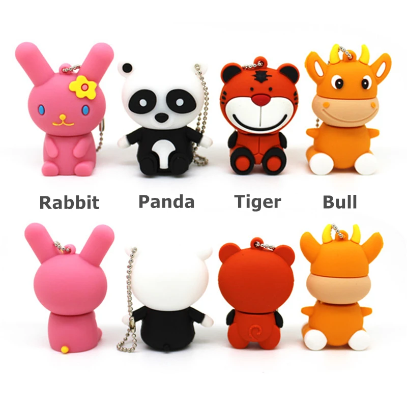 

Cartoon pink rabbit tiger usb flash drive disk memory stick panda pendrive 4GB 8GB 16GB 32GB Pen drive cute bull animal