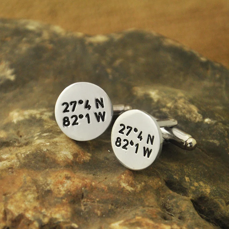 Персонифицированные Запонки Свадебные Пользовательские координаты запонки для