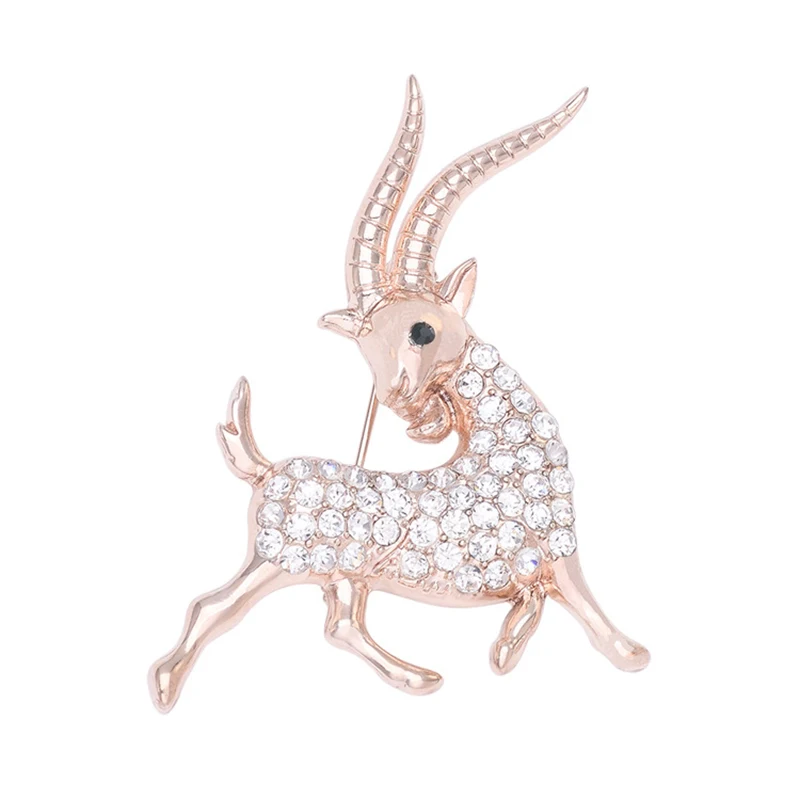 Элегантная Хрустальная брошь в виде козы и овцы булавка для корсажа булавки