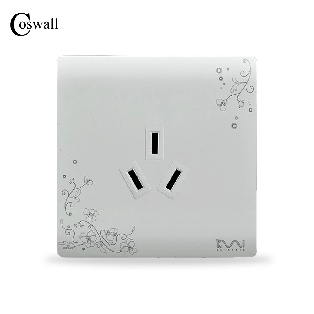 COSWALL модная настенная электрическая розетка, 3 отверстия розетки, AC 110~ 250 В