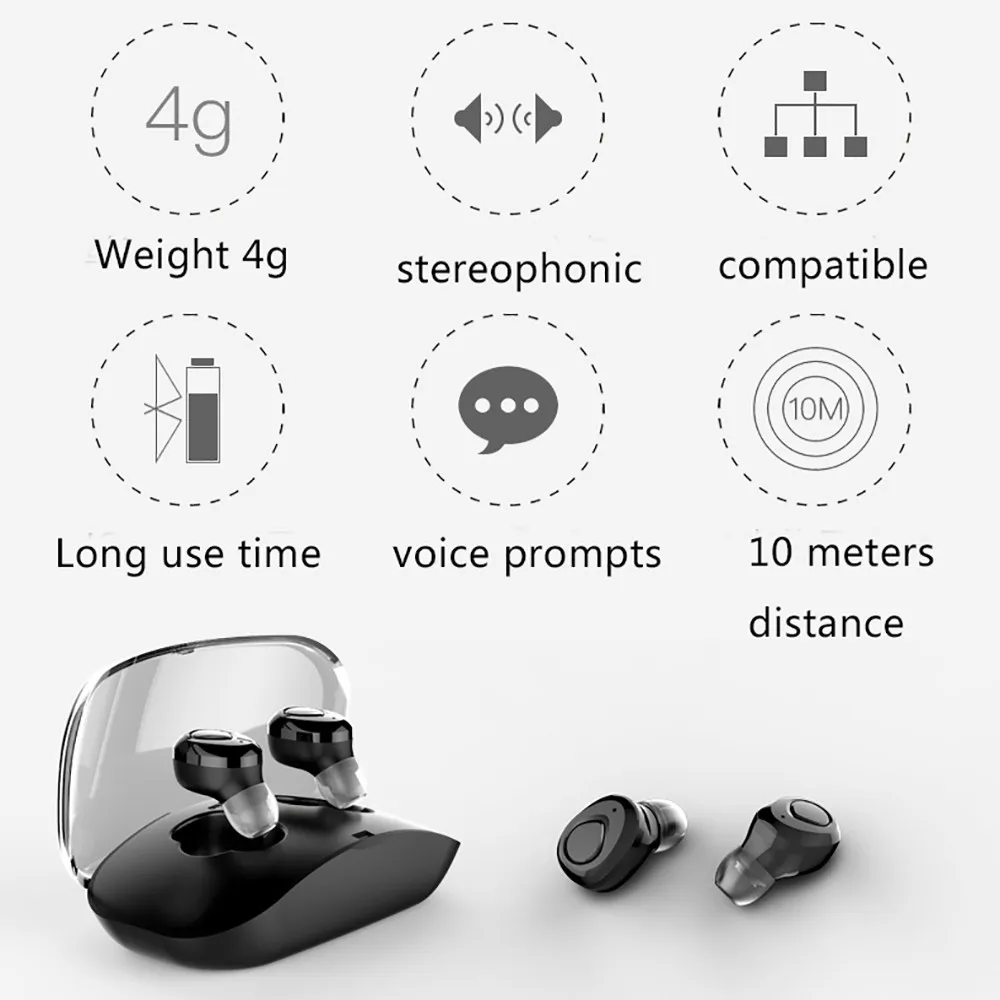 Беспроводные наушники вкладыши VOBERRY Small X18S Twins Bluetooth с зарядным боксом мини стерео