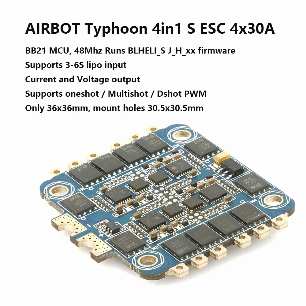 AIRBOT Новый Тайфун тока и напряжения 4в1 S ESC 4x30A BLHELI_S fimrware поддерживает Oneshot/Multishot/Dshot