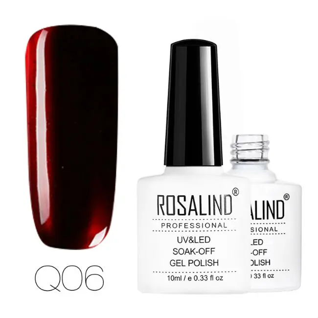 Q06 ROSALIND 10 мл Гель-лак для ногтей Серебряный титановый цветной УФ светодиодный Гель-лак для ногтей полуштамповочный Перманентный Гель-лак замачиваемый - Цвет: Q06