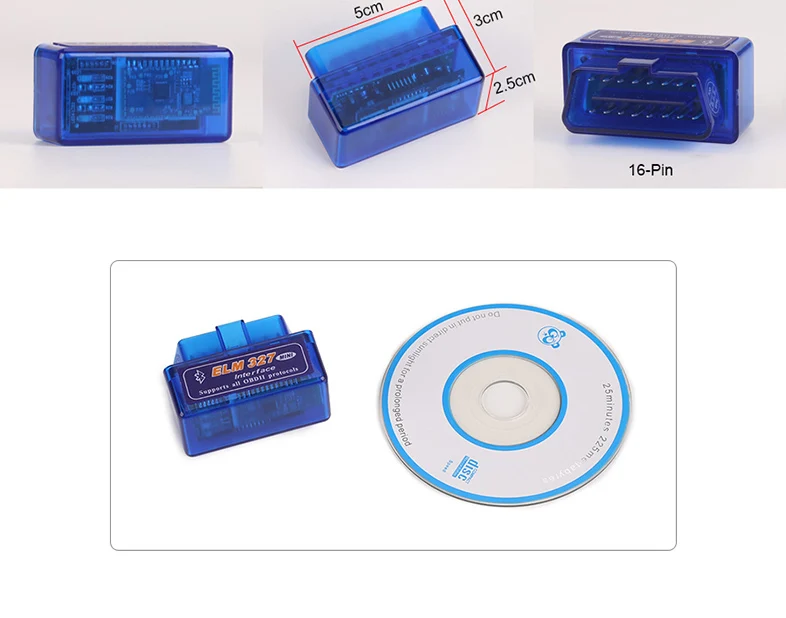 Erisin ES350 мини ELM327 OBD2 V1.5 автомобиля bluetooth-сканер диагностический инструмент