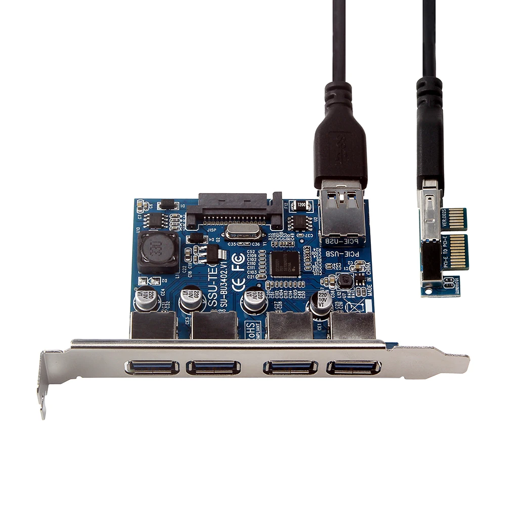 Супер скоростная 4 порта USB 3 0 быстрая 5 Гбит/с PCI E Плата расширения Express адаптер