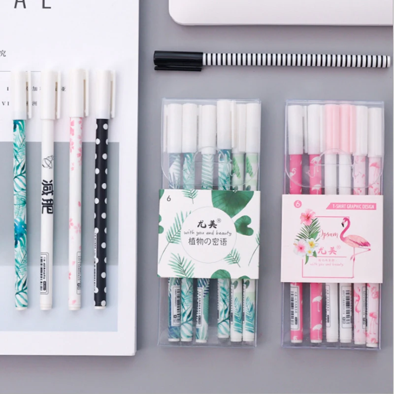 

3Pcs/Set gel pen flamingo kawaii 0.5mm cute white Pink kalem caneta fourniture bureau stationery material escolar marcador tinta