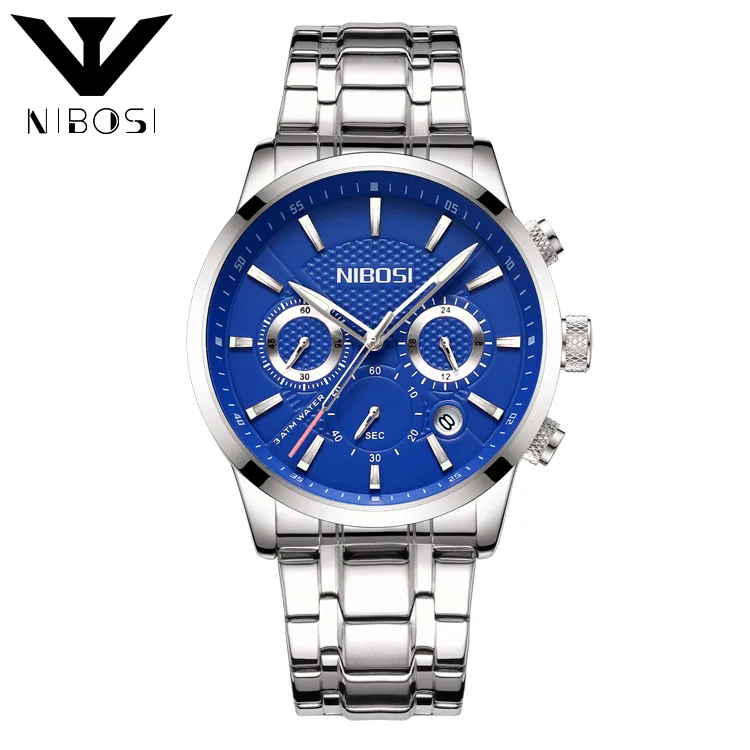 

NIBOSI Men's Quartz Watch Chronograph Waterproof 30mDate Display Analog Outdoor Sport Wristwatch Reloj Hombre Montre Homme Saat