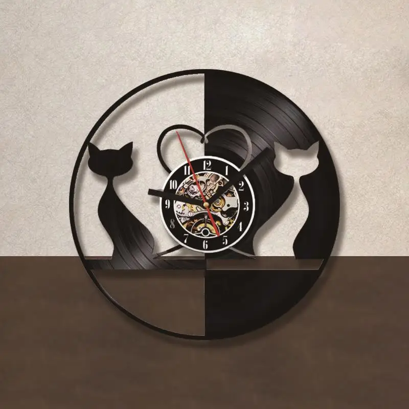 Creative Star Wars Theme Airplane Record Clock 3D Model Hollow Wall Clock Vinyl Record Material Antique Style Hanging Clock
