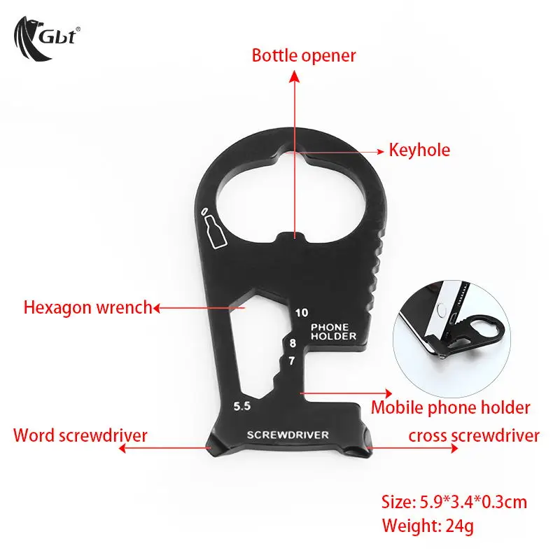 2 EDC gear открытый многофункциональный инструмент для выживания открывалка для бутылок Отвертка походные аксессуары брелок складной карманный инструмент - Цвет: 2
