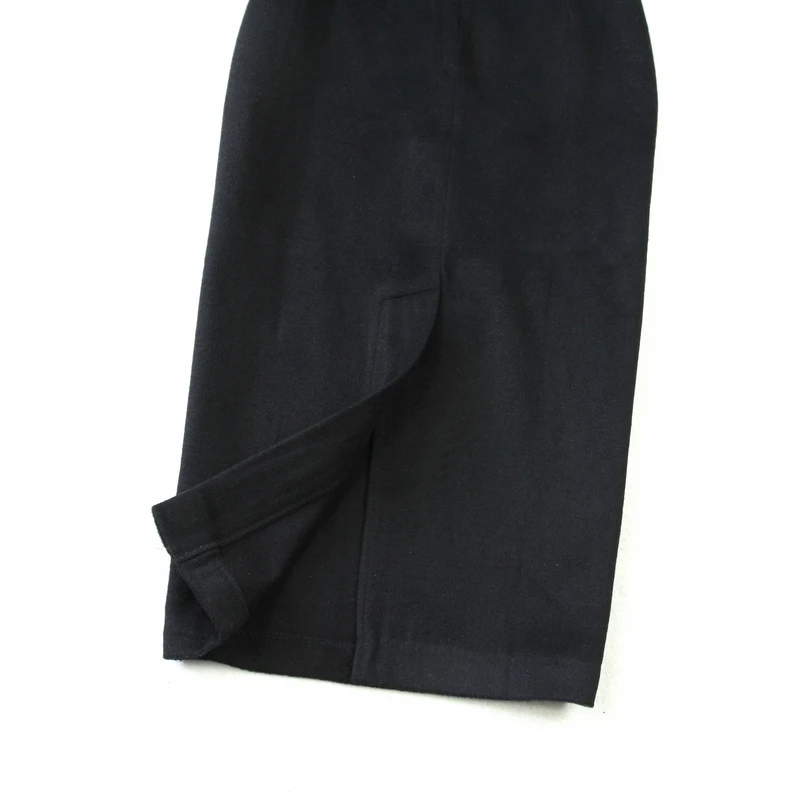 Осень-зима 2018 Женская клетчатая рубашка с длинным рукавом черная шерстяная юбка