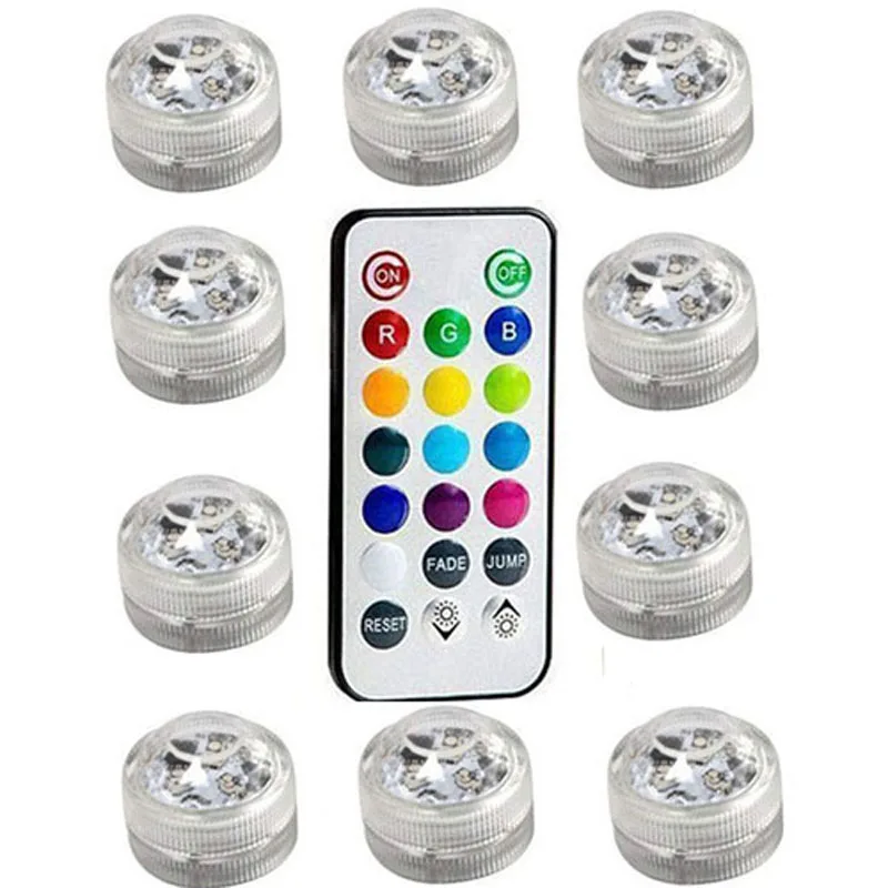 

IP68 Waterproof Battery Operated Multi Color RGB Submersible LED Underwater Light for Fish Tank Pond Swimming Pool Wedding Party