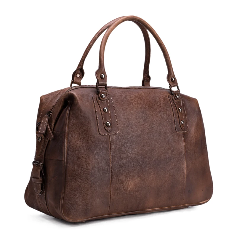 ROCKCOW растительного дубления кожаная дорожная сумка в винтажном стиле вещевой