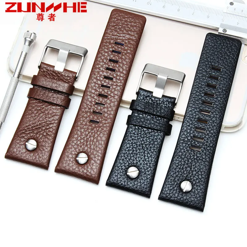 

Браслет режима En Cuir avec заклепки Montre Браслет ремень известного бренда браслет pour дизельный Montre DZ7313 DZ7322 DZ7257 Remplacement