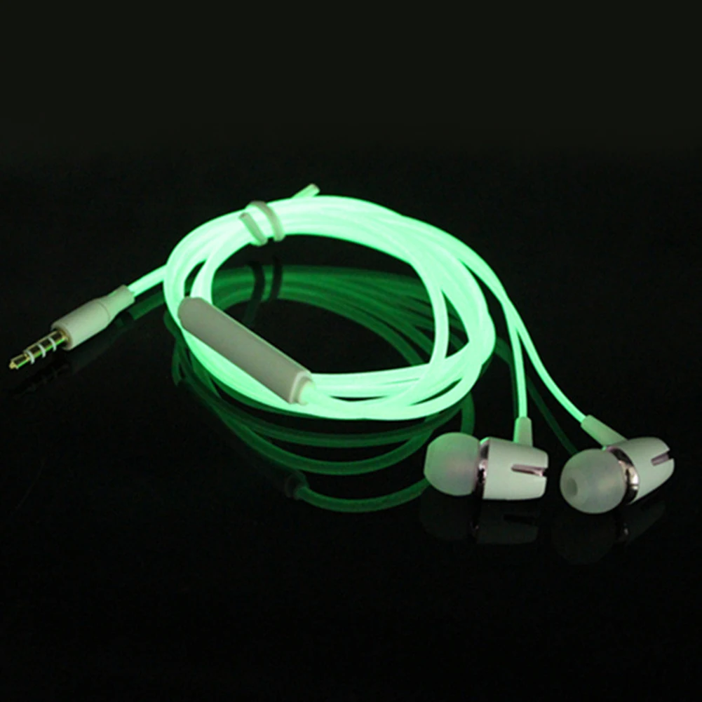 

3 Colors Universal Normal/Luminous Wire Heavy Bass In-ear 3.5mm Earphones with Mic Anti-corrosion Wire 1.2m Luminous Earphone
