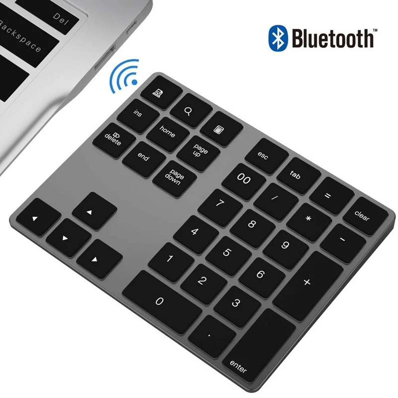 Алюминиевый сплав 34 клавиши Bluetooth беспроводная цифровая клавиатура для IOS Mac OS