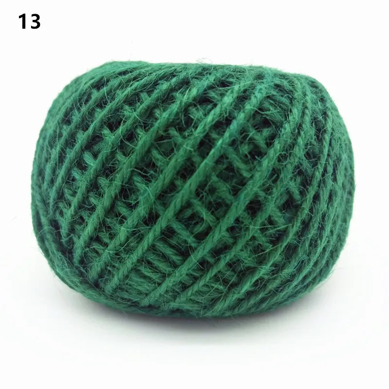 13 Dark Green Пеньковая веревка 50 м диаметр 2 мм многоцветная пеньковая веревка DIY аксессуары для рук в стиле ретро цветная подарочная упаковочная веревка - Цвет: 13 Dark Green