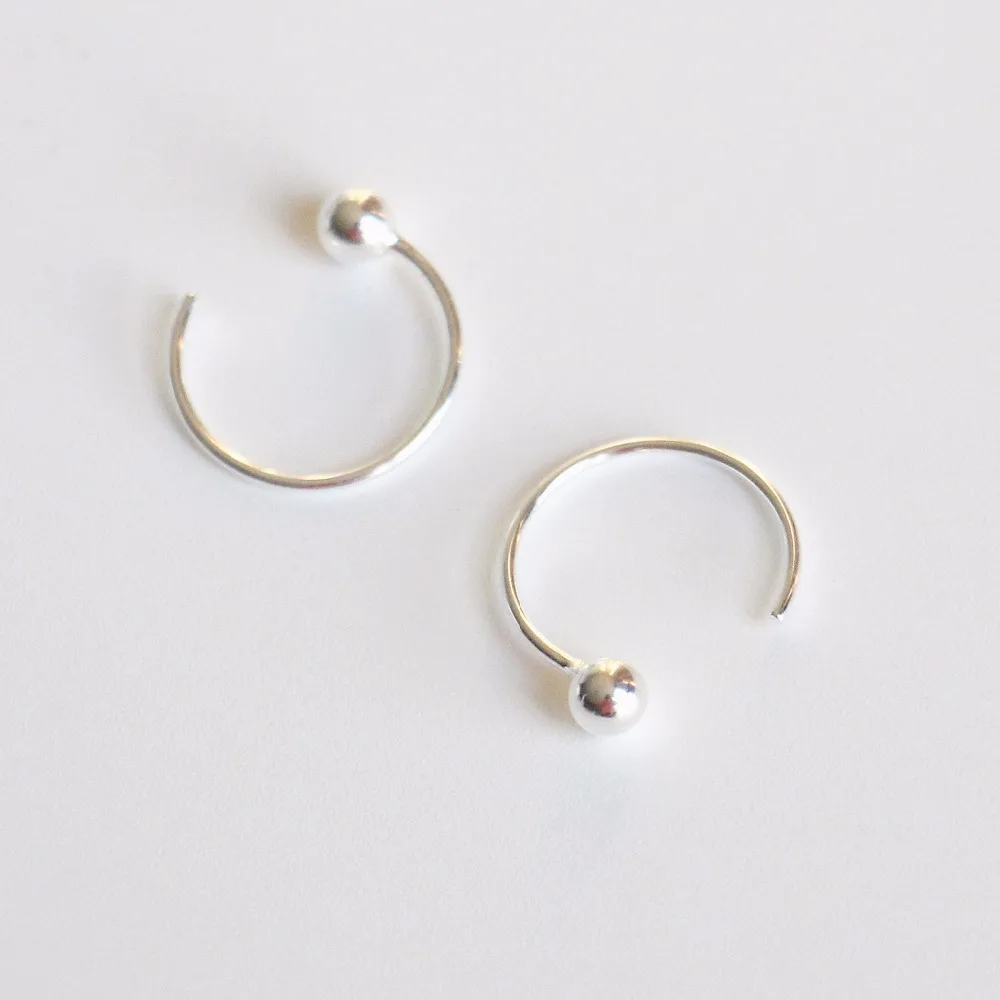 Женские серьги из серебра S925 пробы обручи бусины в новом художественном стиле 2017