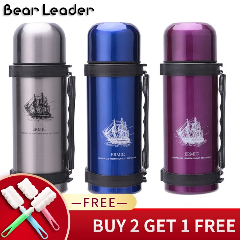 Bear Leader 1000 мл Термосы Термос Чашка высокого качества из нержавеющей стали большая
