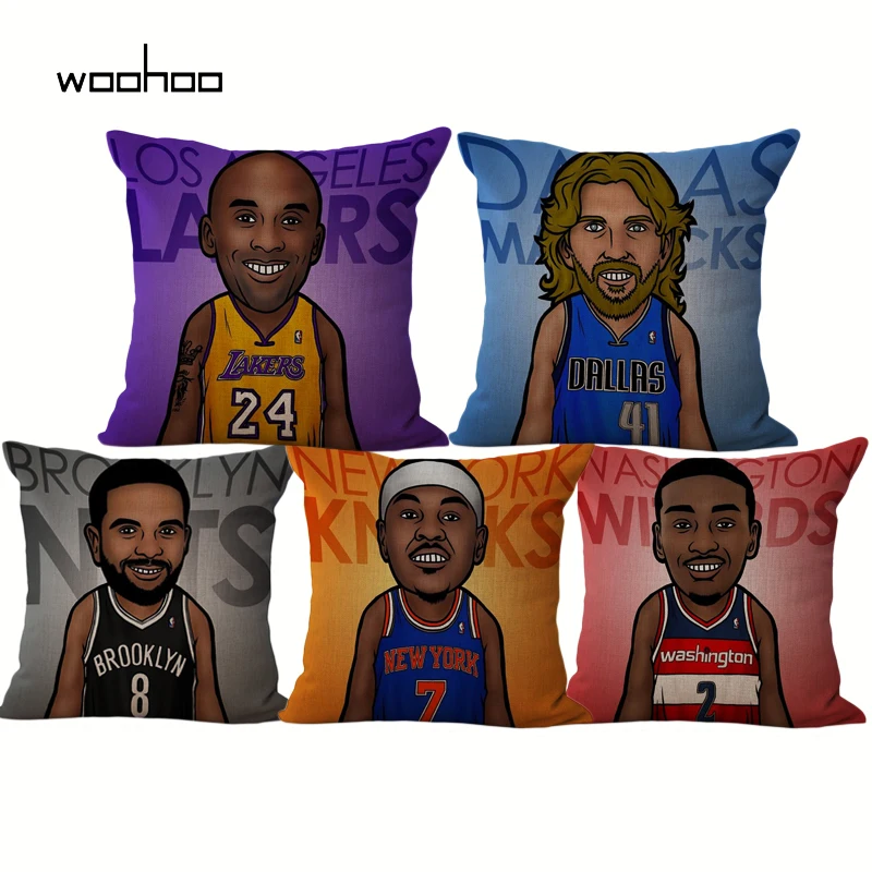 Звезда НБА Чехлы Bryant подушки творческие Баскетбол Джеймс Бросьте наволочку США