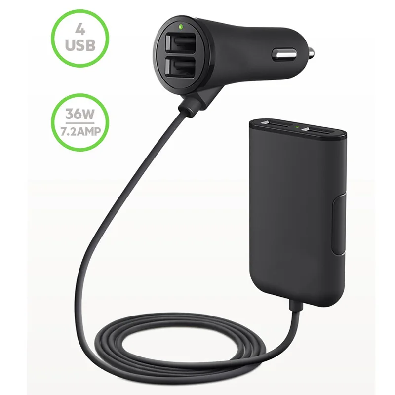 Автомобильное зарядное устройство 12 В USB 4 порта зарядка в розетка автомобиль Voiture