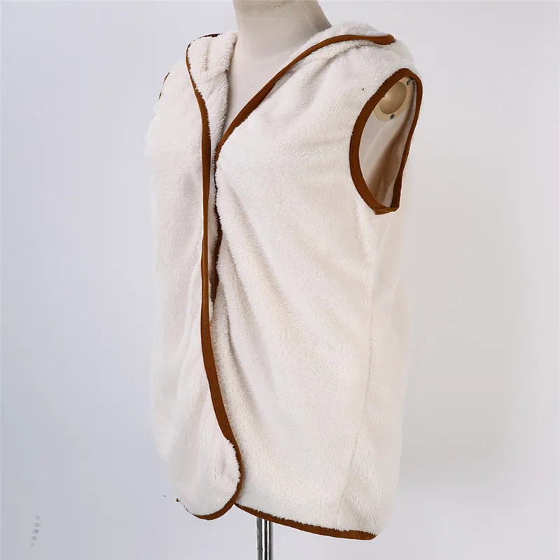 Осенне зимняя женская одежда женский жилет без рукавов на молнии теплый открытый