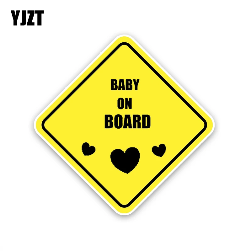 YJZT 15.4CM*15.4CM BABY ON BOARD Warning Happy Lovely Car Sticker PVC Decal 12-40378 | Автомобили и мотоциклы