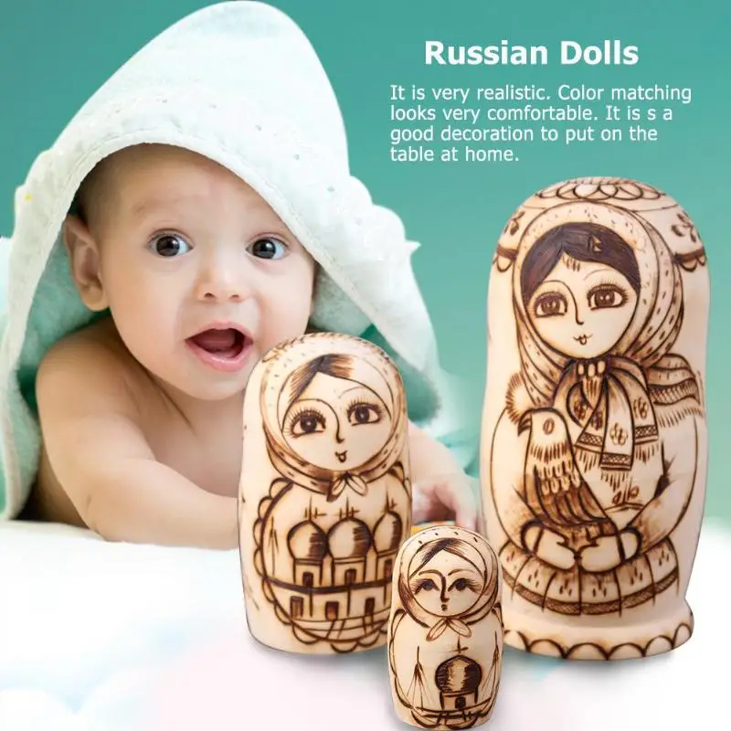 7 шт объятия голубь русские куклы ручной работы деревянные изображения игрушки