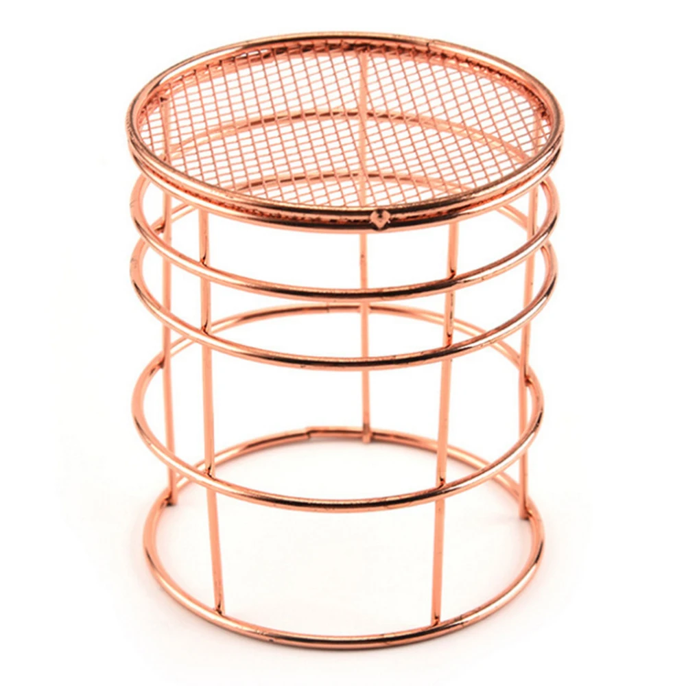 Rectangular Metal Storage Basket, Pink Gold Iron Storage Basket, Home Garden Office Basket, Finishing Iron Baskets Fruit Basket