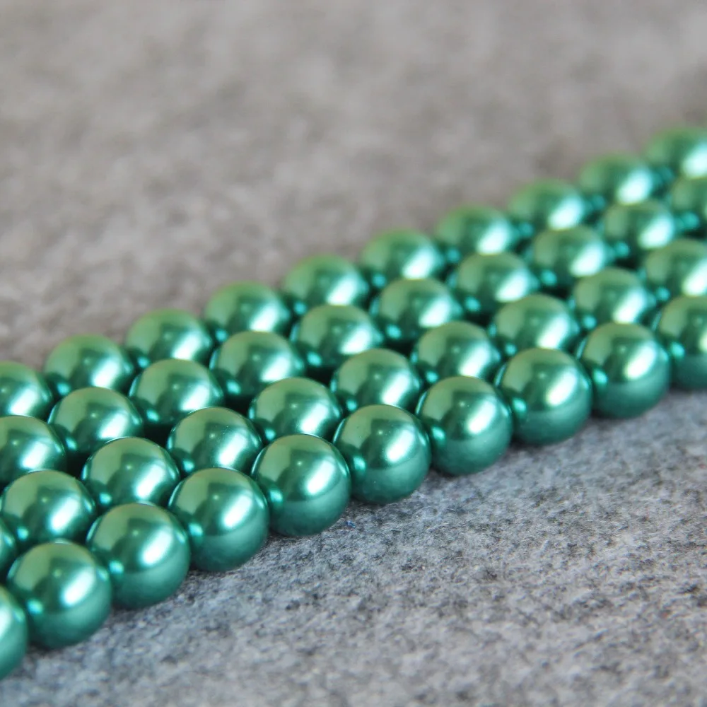 New For Necklace&ampBracelet 10mm Blue Shell Pearl Beads SeaShell DIY Gifts Women Girl Loose Jewelry Making Design 15inch | Украшения и