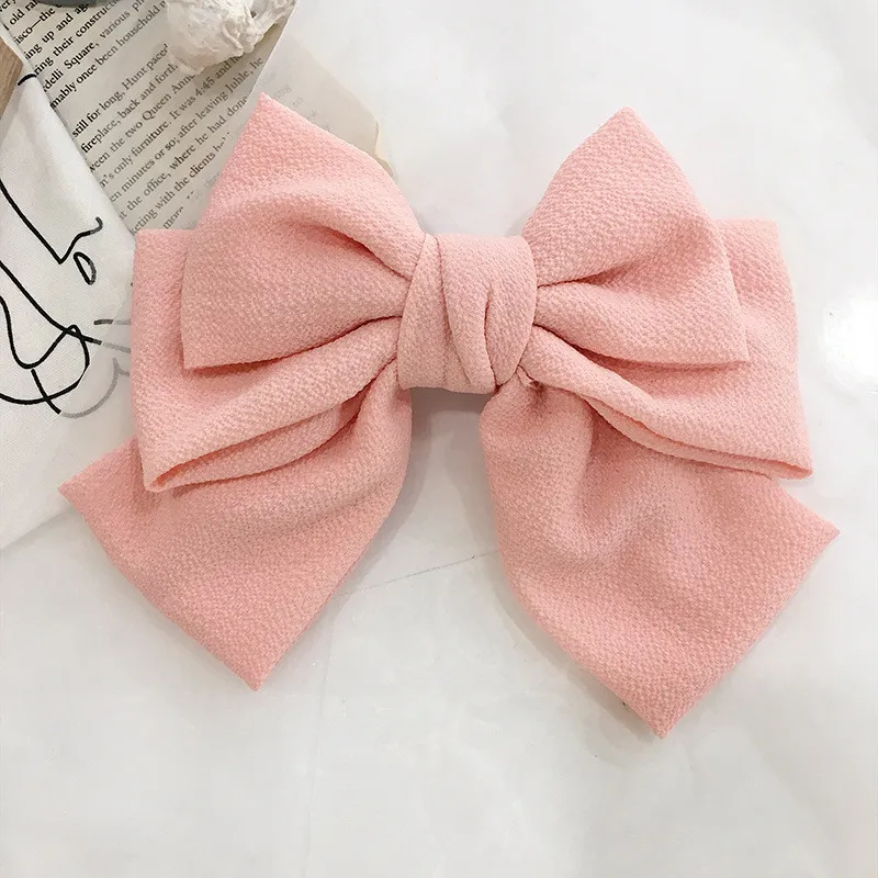 pink Высококачественные заколки для волос, 3 уровня, большой ободок с большим бантом, однотонные заколки для волос, заколки для волос, Женский хвостик, аксессуары для волос - Цвет: pink