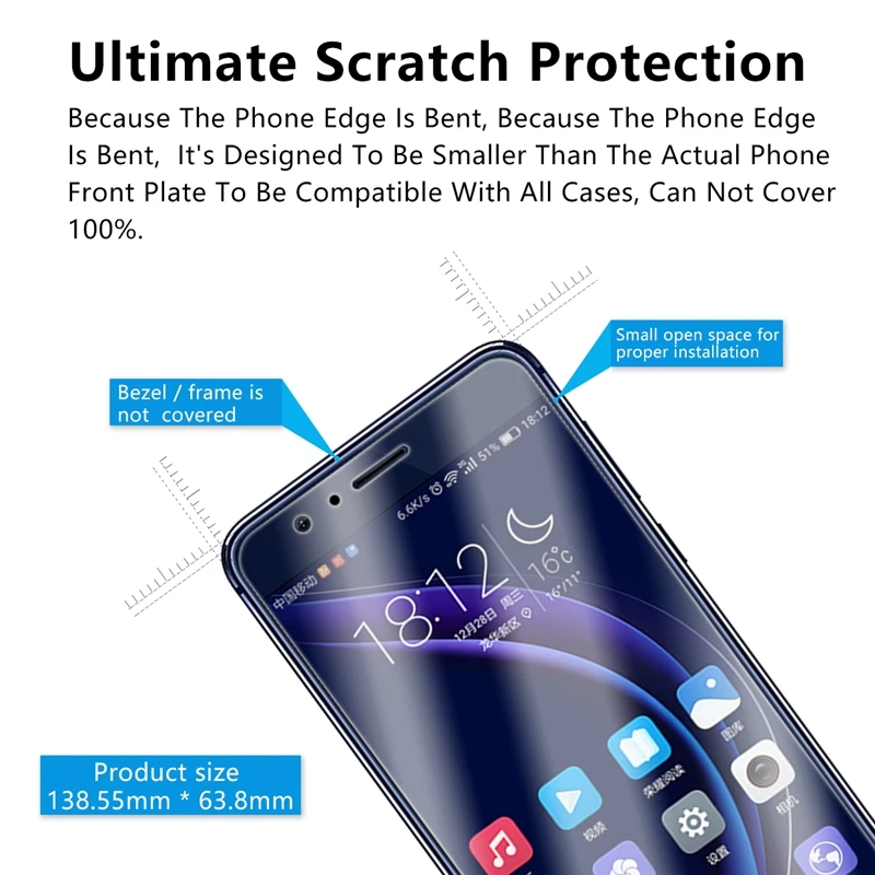2.5D 0 26 мм 9H Премиум Закаленное стекло для Huawei Honor 8 Защитная пленка экрана 8A lite |