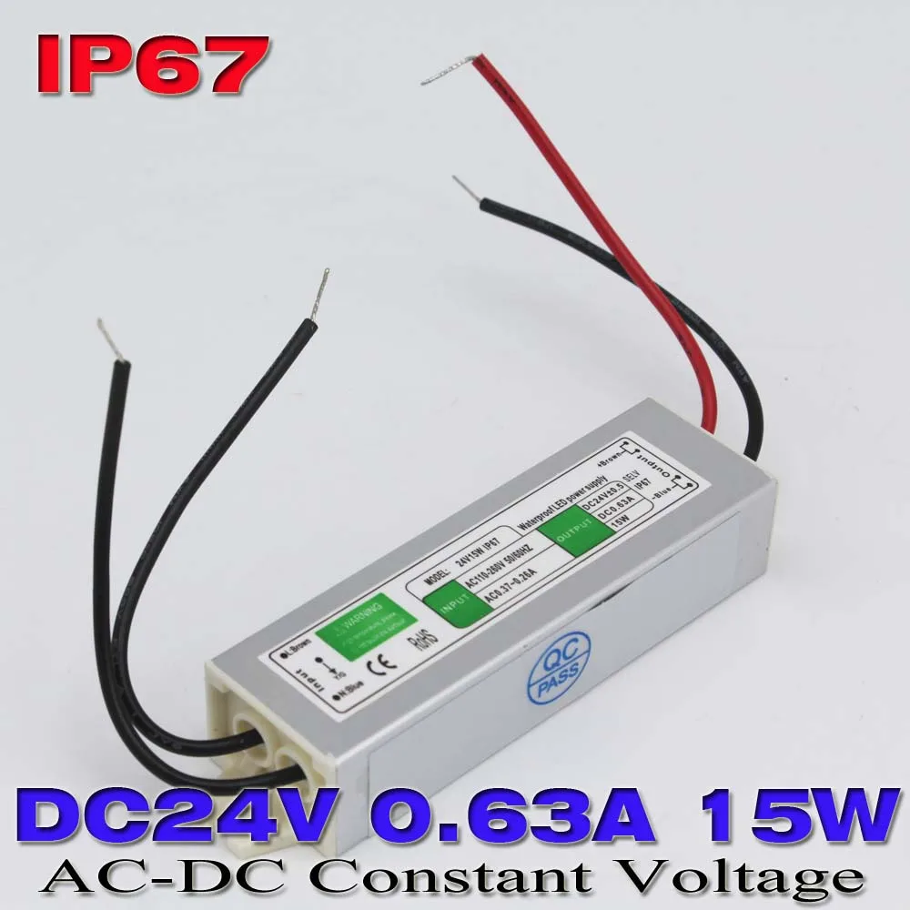 Водонепроницаемый IP67 Импульсный выключатель питания DC 24V 0.63A 15W 100 240V