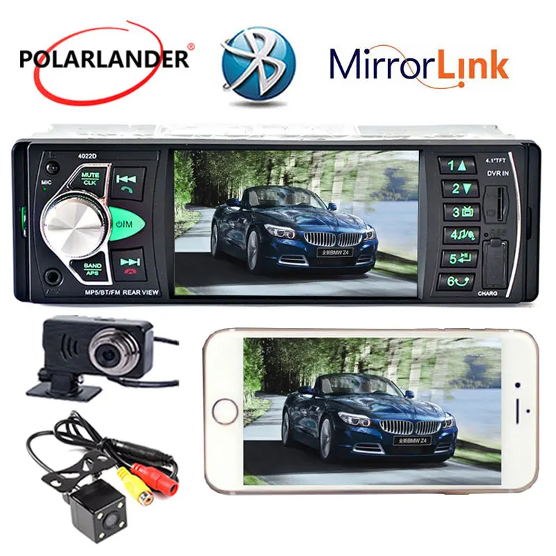 Автомобильный радиоприемник 4 1 дюйма HD экран FM/USB/SD/TF Авторадио с зеркальным