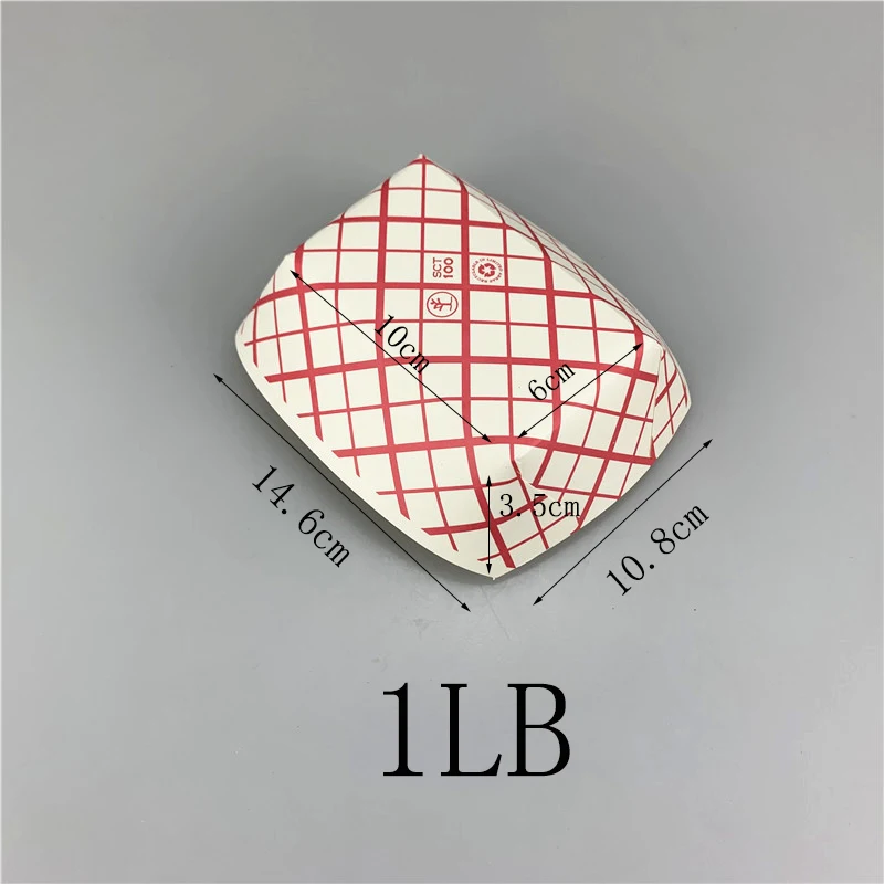 12PCS 1LB 1/4LB 1/2LB LIB 3LB 12 шт красный плед напечатанный одноразовый Бумажный лоток для еды лодка фаст-фуд лотки-контейнеры вечерние принадлежности для пикника - Цвет: 12PCS 1LB