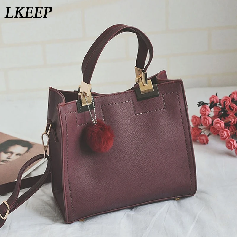 Brand Women Hairball Ornaments Totes Solid Handbag Party Purse Ladies Messenger Crossbody Shoulder Bags Fashion Bag | Багаж и сумки