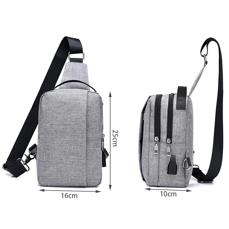 2018 Baellerry зарядка через usb Crossbody Груди Мешок Один плечевой ремень груди Слинг