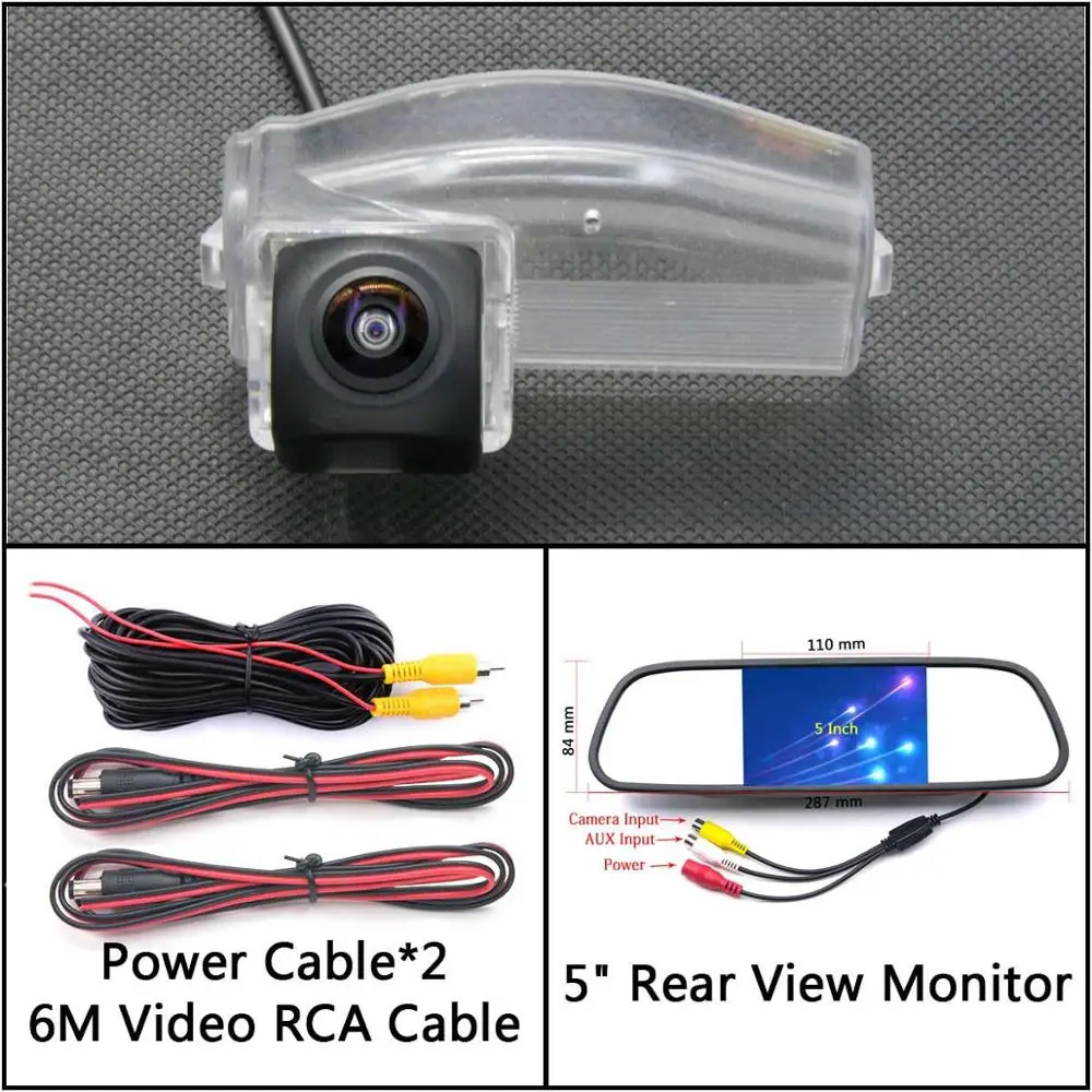 Cam N 5 inch Mirror 175 градусов HD камера заднего вида Камера для Mazda 3 2004 2005 2006 2007 2008 2009 2010 2011 2012 2013 Mazda 2 2011 2012 2013 автомобиля - Название цвета: Cam N 5 inch Mirror