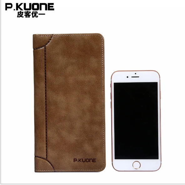 P. KUONE новый мужской короткий кошелек из натуральной кожи в винтажном стиле два