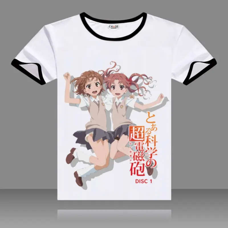 2017 футболки для костюмированной вечеринки Aru Majutsu no Index черные костюмы с круглым