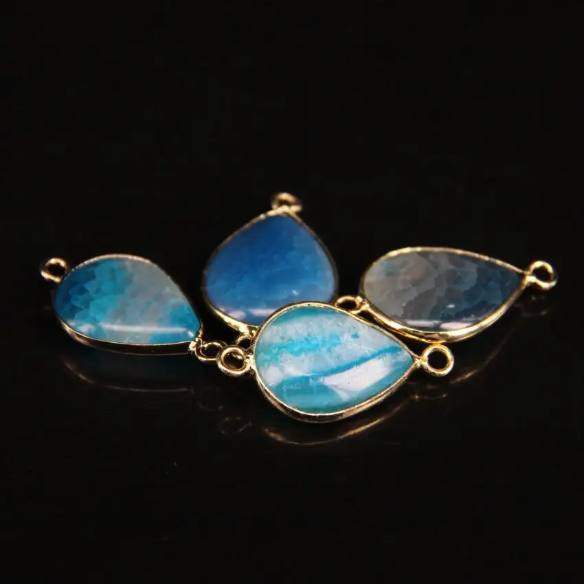 5 шт./лот с золотыми краями голубыми венами разъем для ломтиков капель