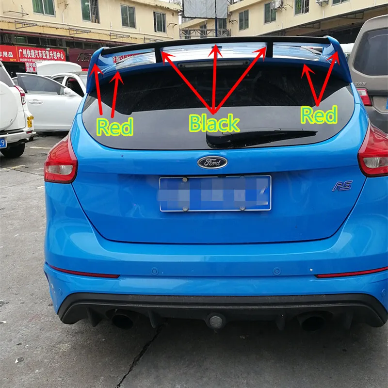 Для Ford Focus RS спойлер Высокое качество ABS Материал заднее крыло автомобиля праймер цвет задний спойлер для Ford Focus RS спойлер 2012 - Цвет: Темно-серый