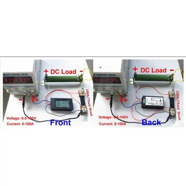 DC 6 5-100 в 100A LCD комбинированный измеритель напряжения тока кВт/ч ватт панельный