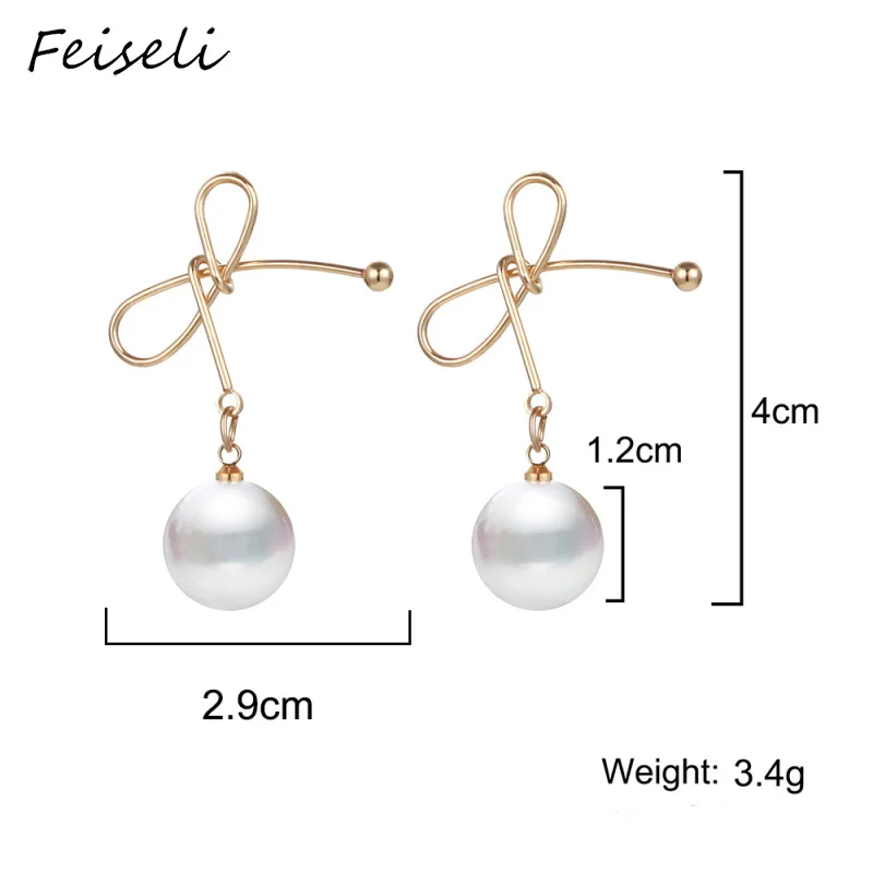 Feiseli простые белые красные милые висячие серьги с вишенкой для женщин бант