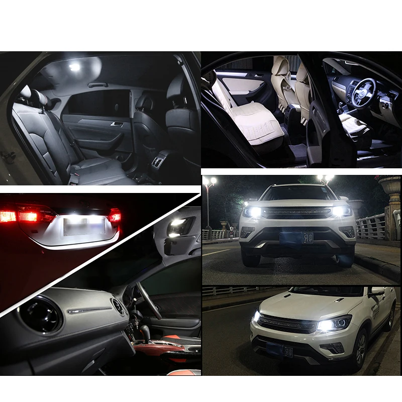 50 шт. T10 W5W светодиодный Габаритные фонари для автомобиля лампа чтения 3030 SMD 350LM